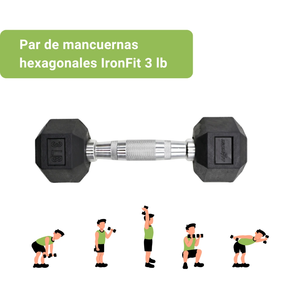 Mancuernas Hexagonales IronFit 3 lb (2).webp