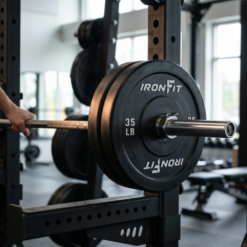 Par Discos Bumper Rígidos IronFit 35 lb.webp