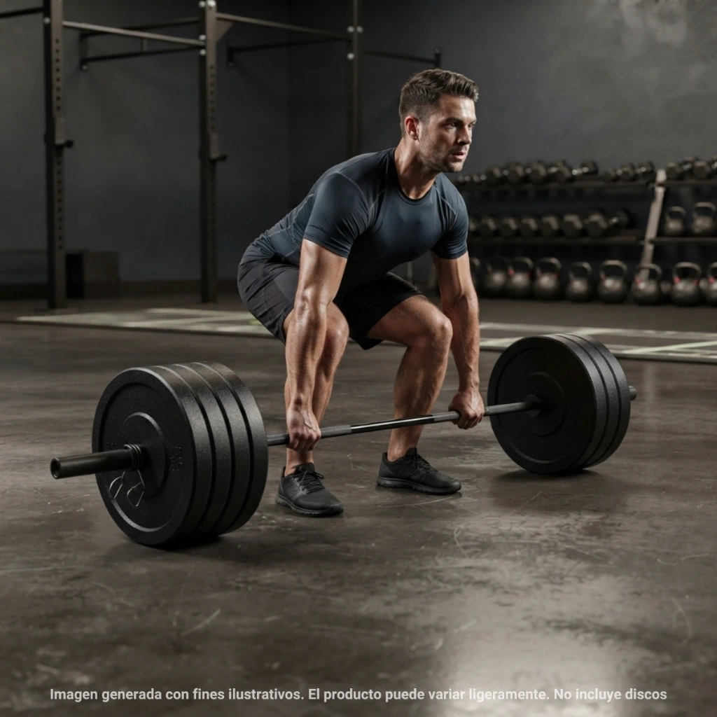 Barra Olímpica IronFit con Rodamientos y Bujes Sellada 2.2 m 20 kg 1200 lb Negra (7).webp