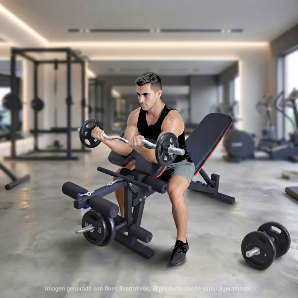 Banca Multiposición Wod Pro con Soporte para Bíceps y Pierna(1).webp