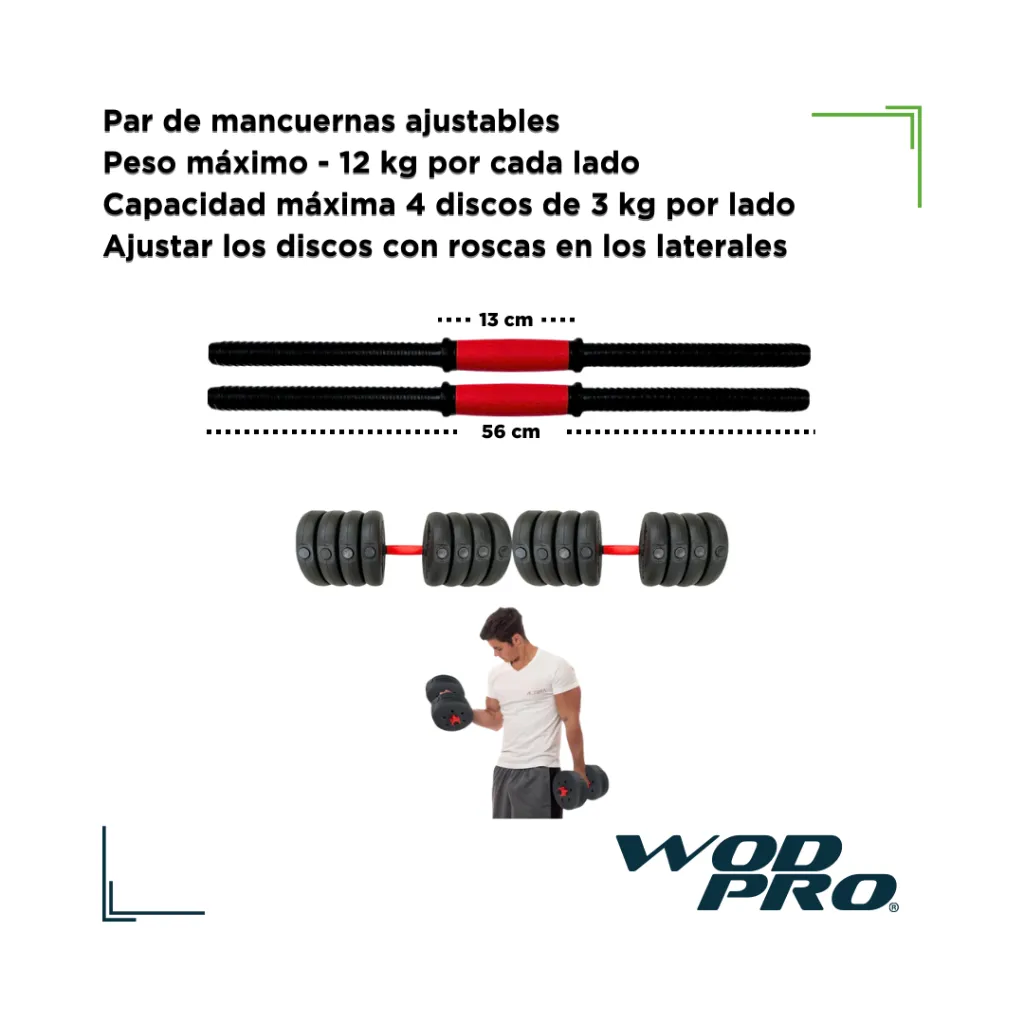Set de pesas ajustable Wod Pro 50 kg (2) wp.webp