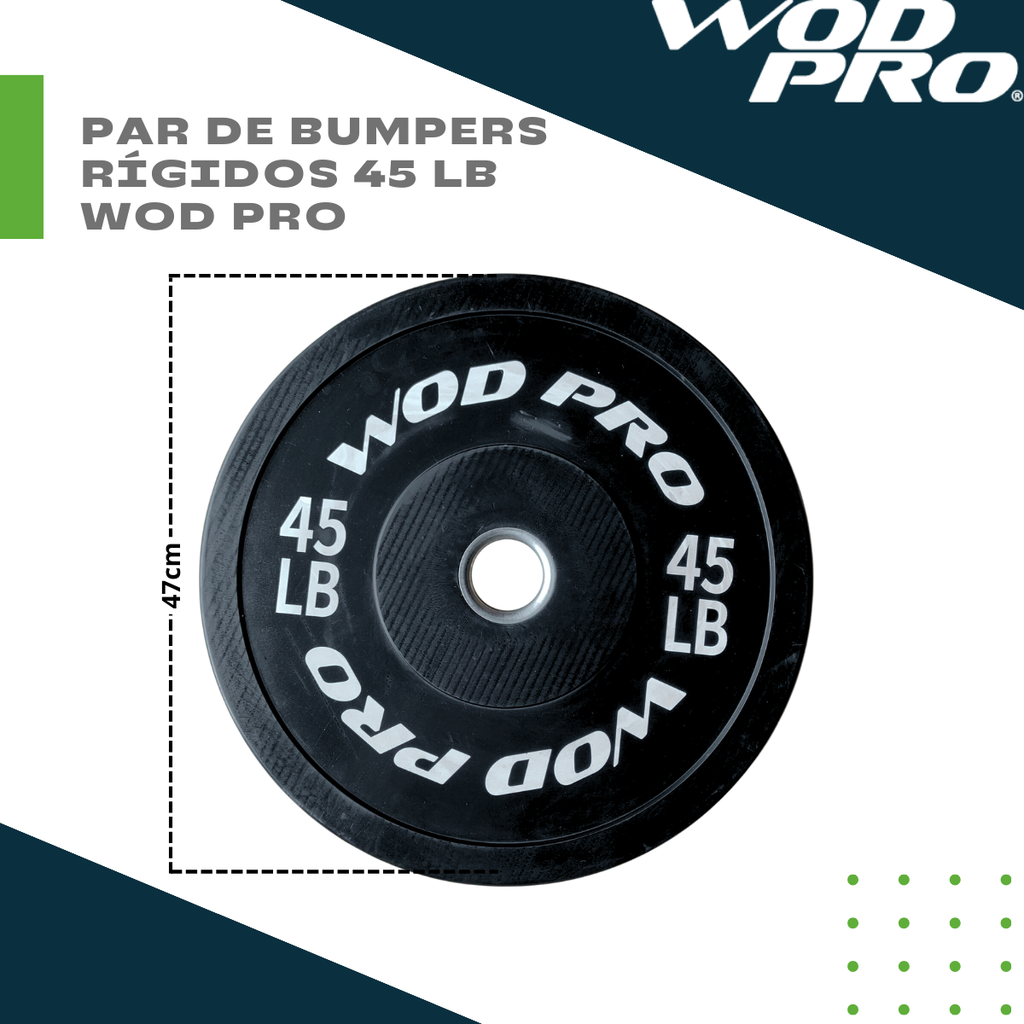 Par De Discos Bumpers Rígidos 45 Lb Wod Pro®