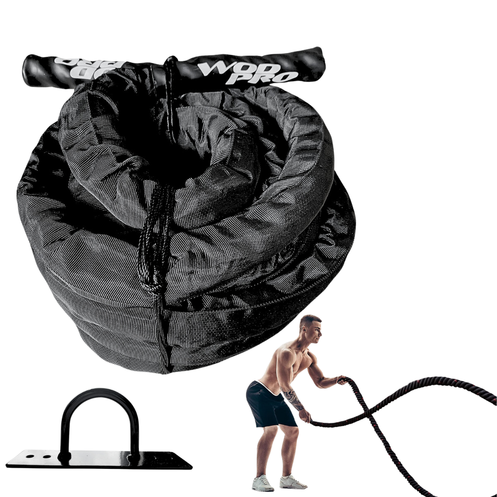 Cuerda de Batalla 1.5"x10 mts forrada con anclaje Wod Pro
