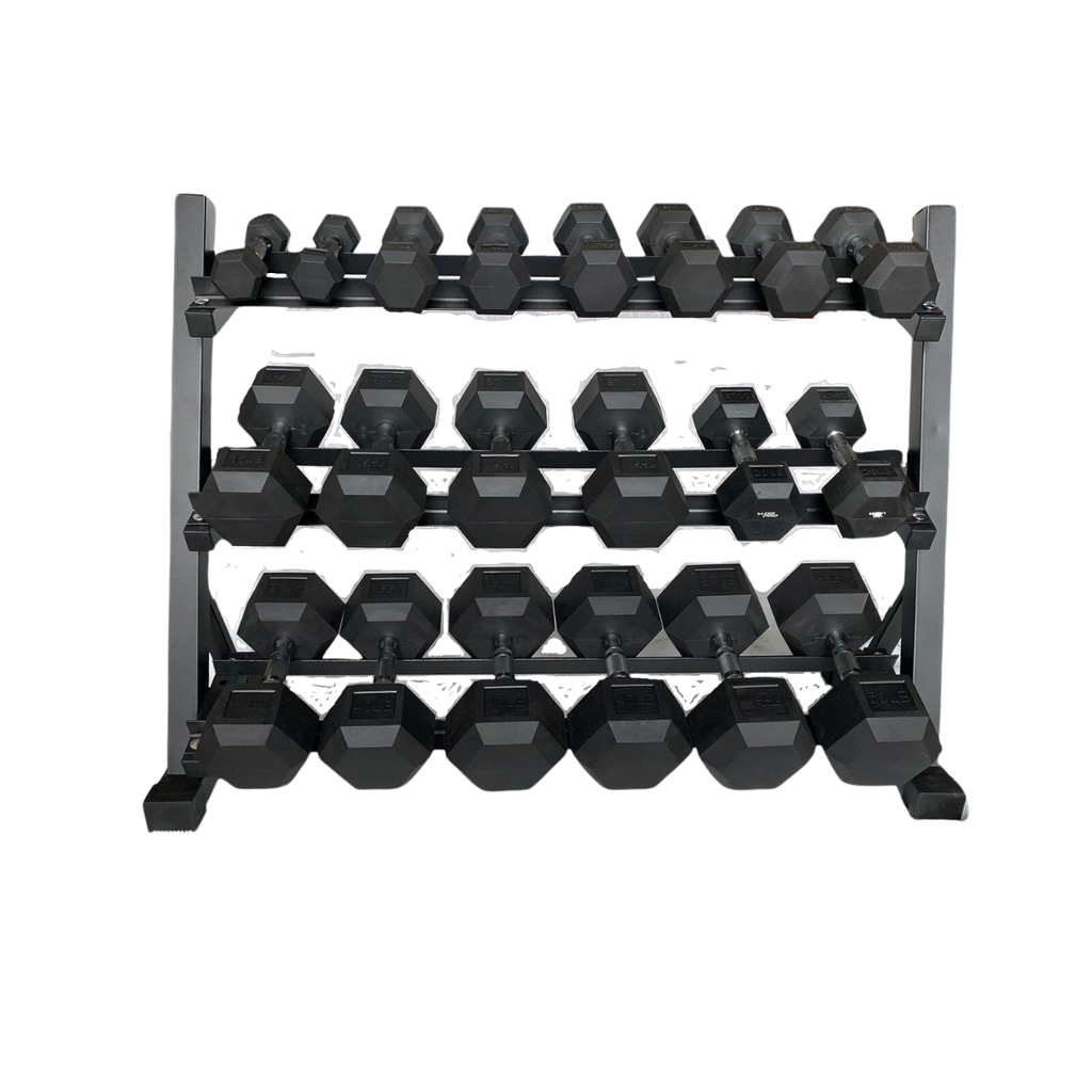 ​Set de mancuernas Wod Pro de 5 hasta 50 libras con rack