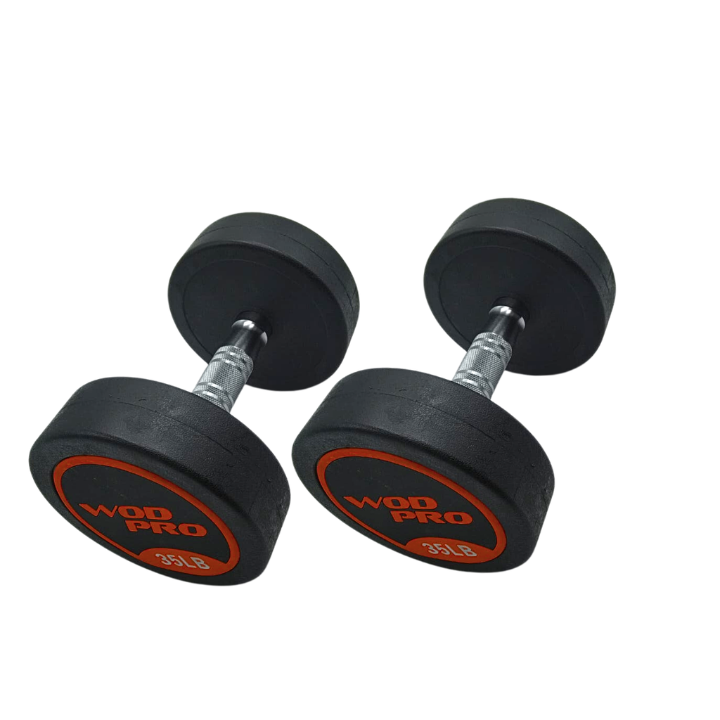 [W000022721] Par de mancuernas redondas 35 Libras Wod Pro