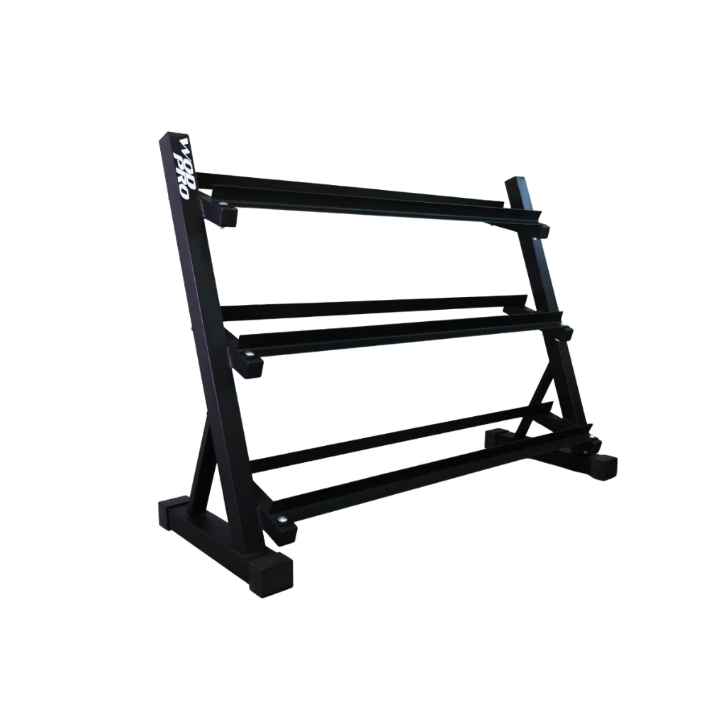 [W000023858] Rack Horizontal Wod Pro de 3 Niveles para 10 Pares de Mancuernas