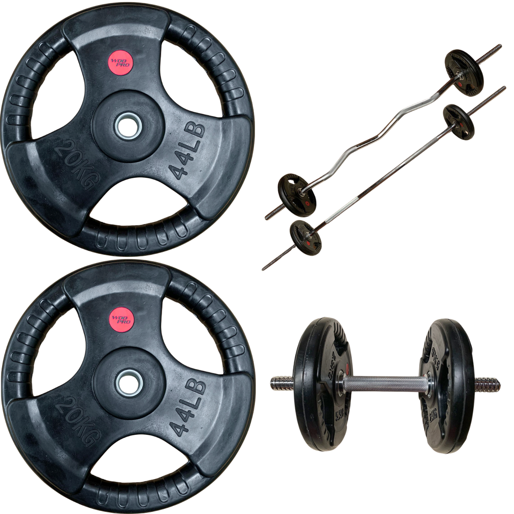 Par de discos estándar recubiertos 20 kg Wod Pro