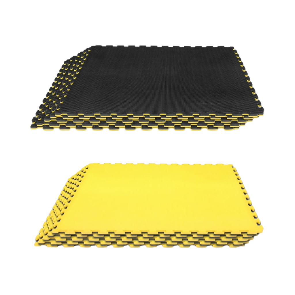 [W000026868] Piso Tatami Wod Pro 20 mm 1 m² Rompecabezas (10 Metros) (Negro/Amarillo)