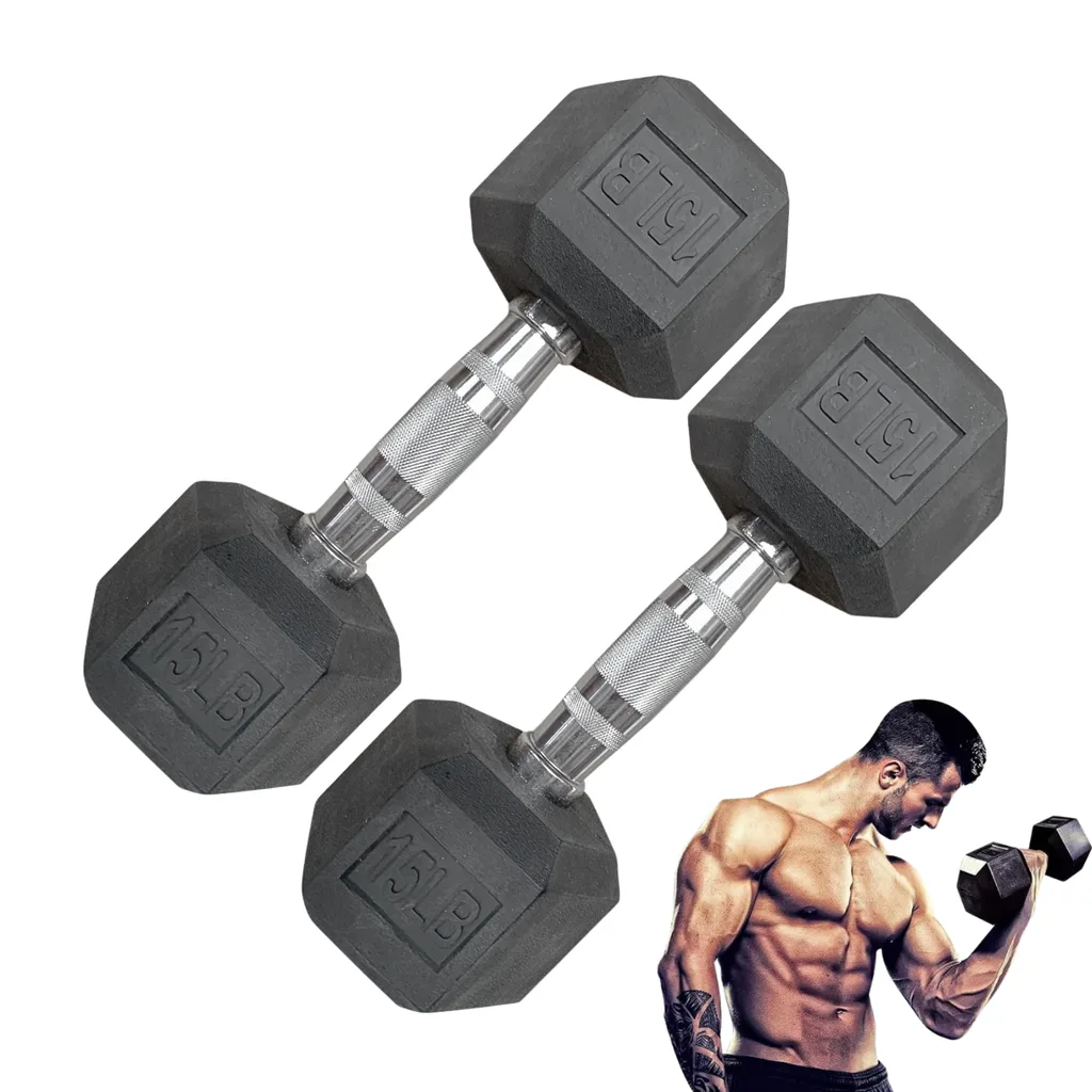 [W000027162] Par de Mancuernas Hexagonales IronFit 15 Lbs