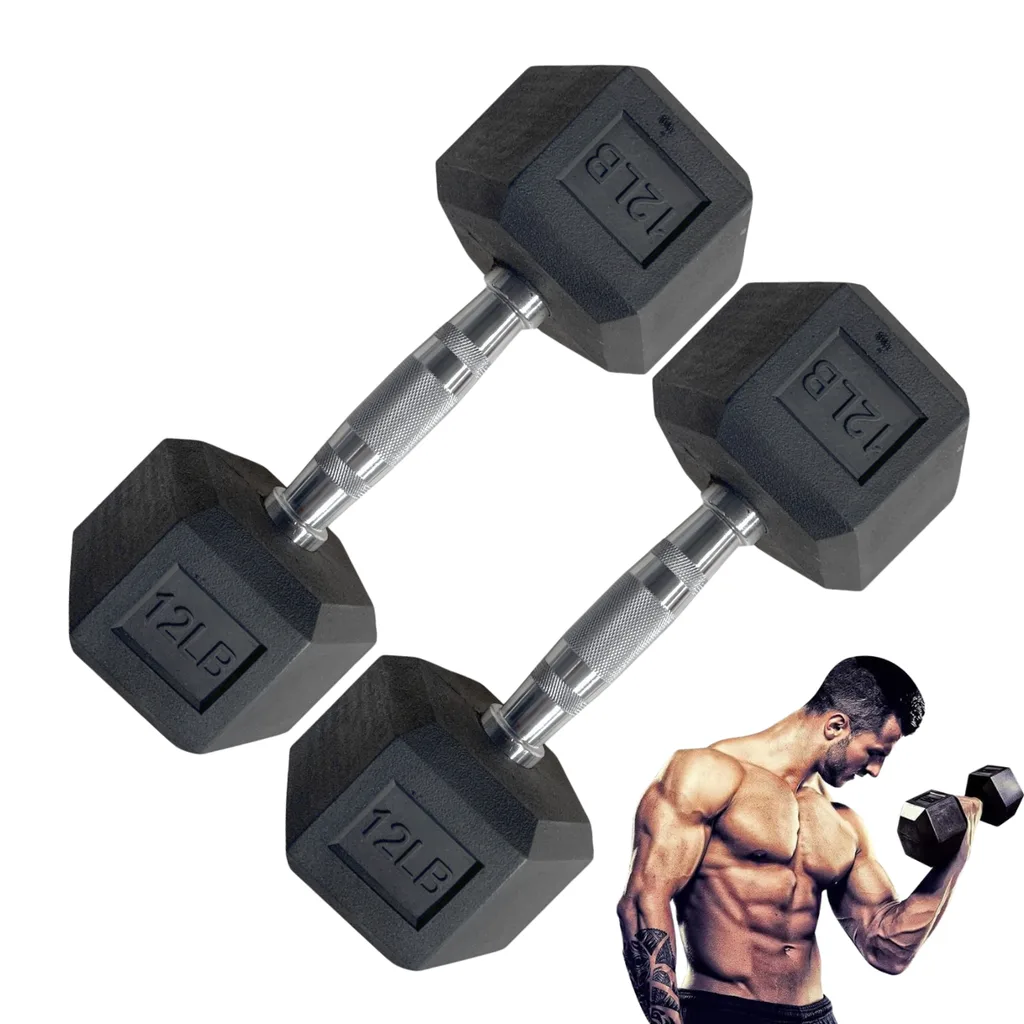 [W000027176] Par de Mancuernas Hexagonales IronFit 12 Lbs