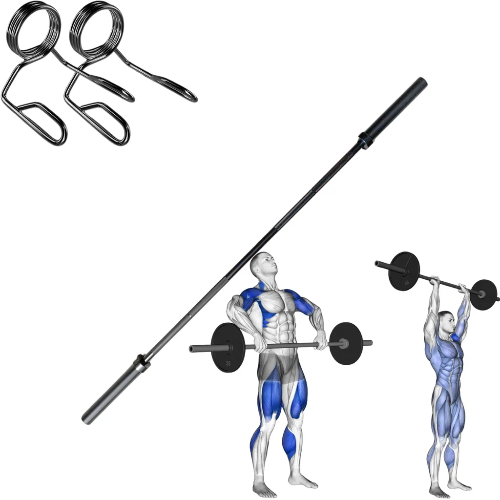 [W000027722] Barra Olímpica con Rodamientos Sellada IronFit 20 kg 2.2 m 1200 lb (Negro)