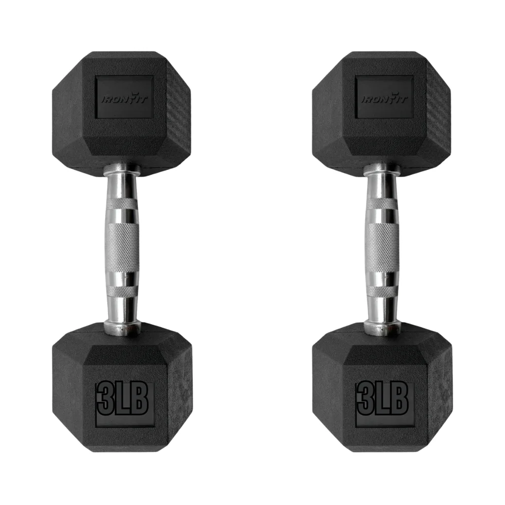 [W000028582] Par de Mancuernas Hexagonales IronFit 3 Lbs