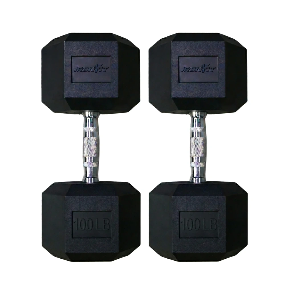 [W000029374] Par de Mancuernas Hexagonales IronFit 100 Lbs