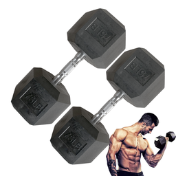 [W000027174] Par de Mancuernas Hexagonales IronFit 75 Lbs