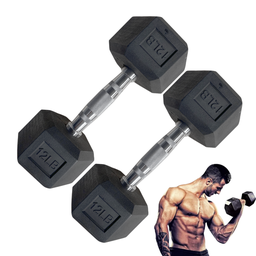 [W000027176] Par de Mancuernas Hexagonales IronFit 12 Lbs